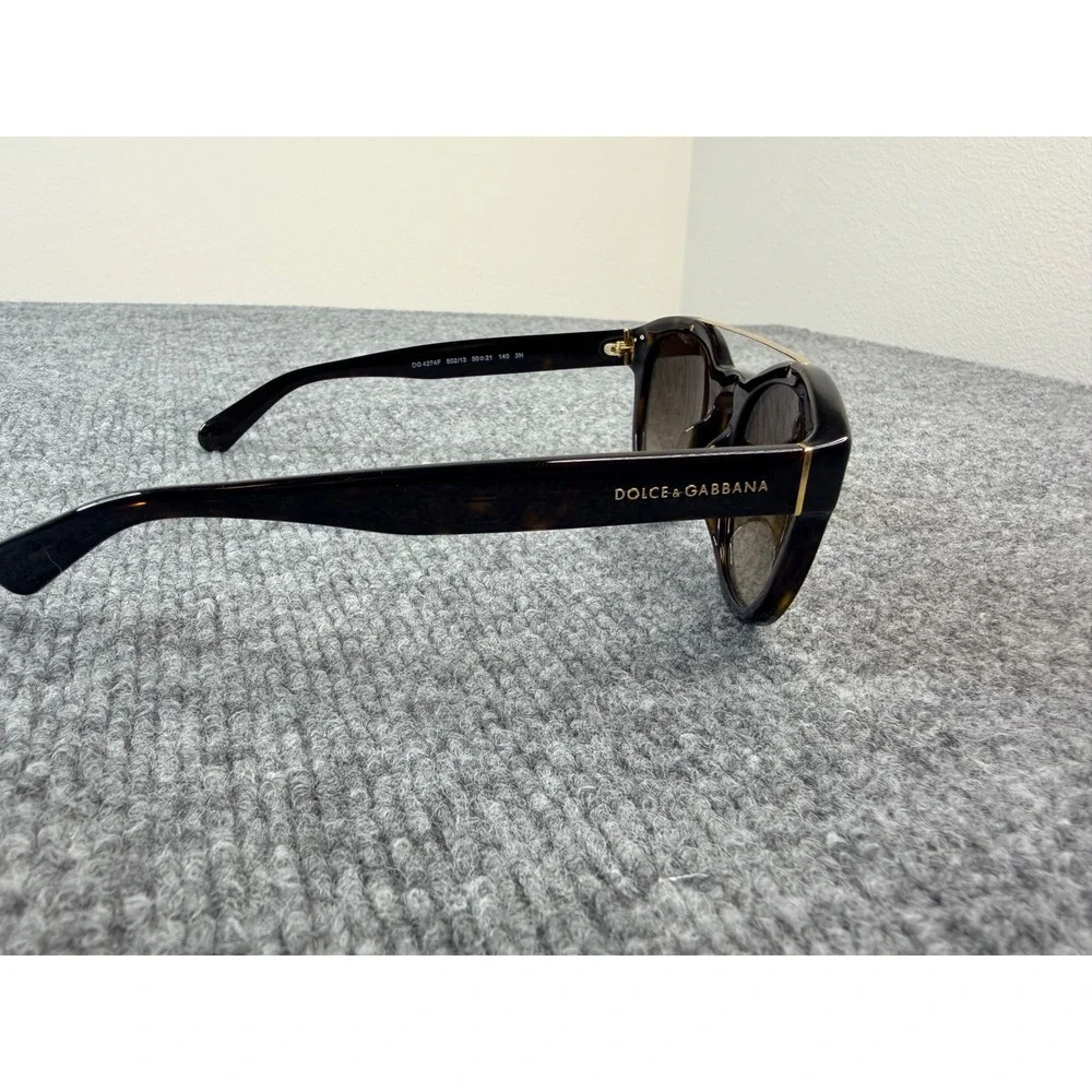 Dolce & Gabbana DG 4274F Tortoise Sunglasses Gold Brow Bar‎ 50mm Brown Gradient